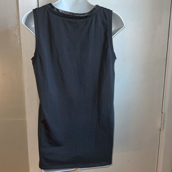 J JILL Grey Stretch Tank Top With Velvet Trim Collar-S - Picture 4 of 8
